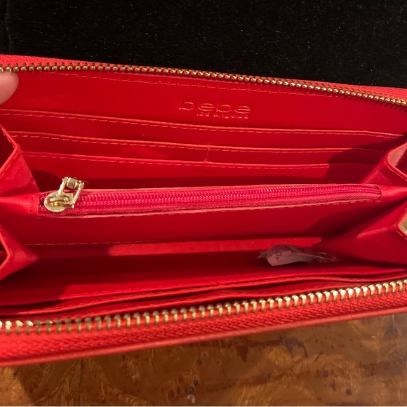 Bebe Jetta Clutch Wallet-Red 7 1/2” L x 4” H - Picture 5 of 5